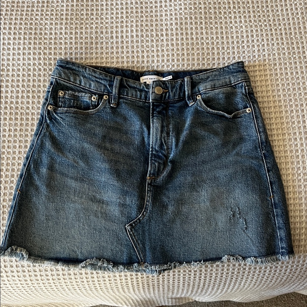 Good American Blue Denim Skirt